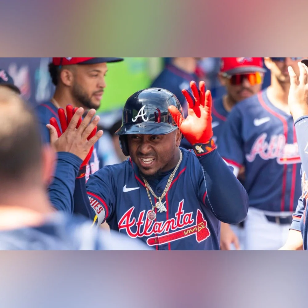 Nike Atlanta Braves Ozzie Albies #1 Navy Jersey MLB Baseball Men’s Sz: M - Picture 2 of 6